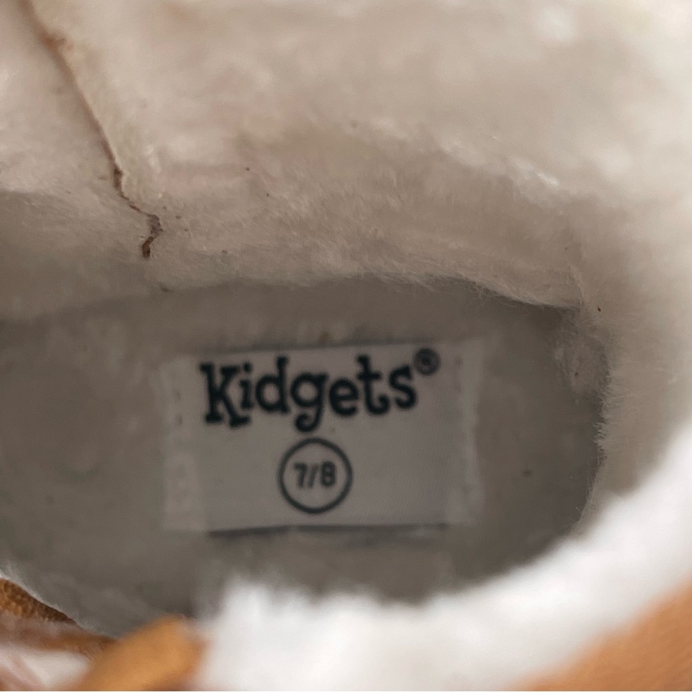 NEW! Kidgets Unisex Kids Cognac Sherpa Lined Zippered Winter Boots - Size 7/8 - Picture 7 of 11